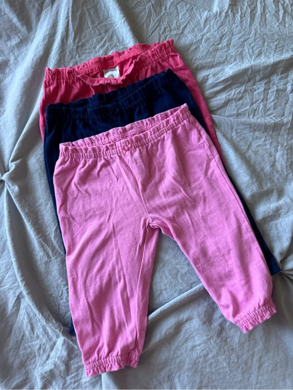 Carter’s Elastic-Waist Cotton Pants - Pink, Hot Pink & Navy